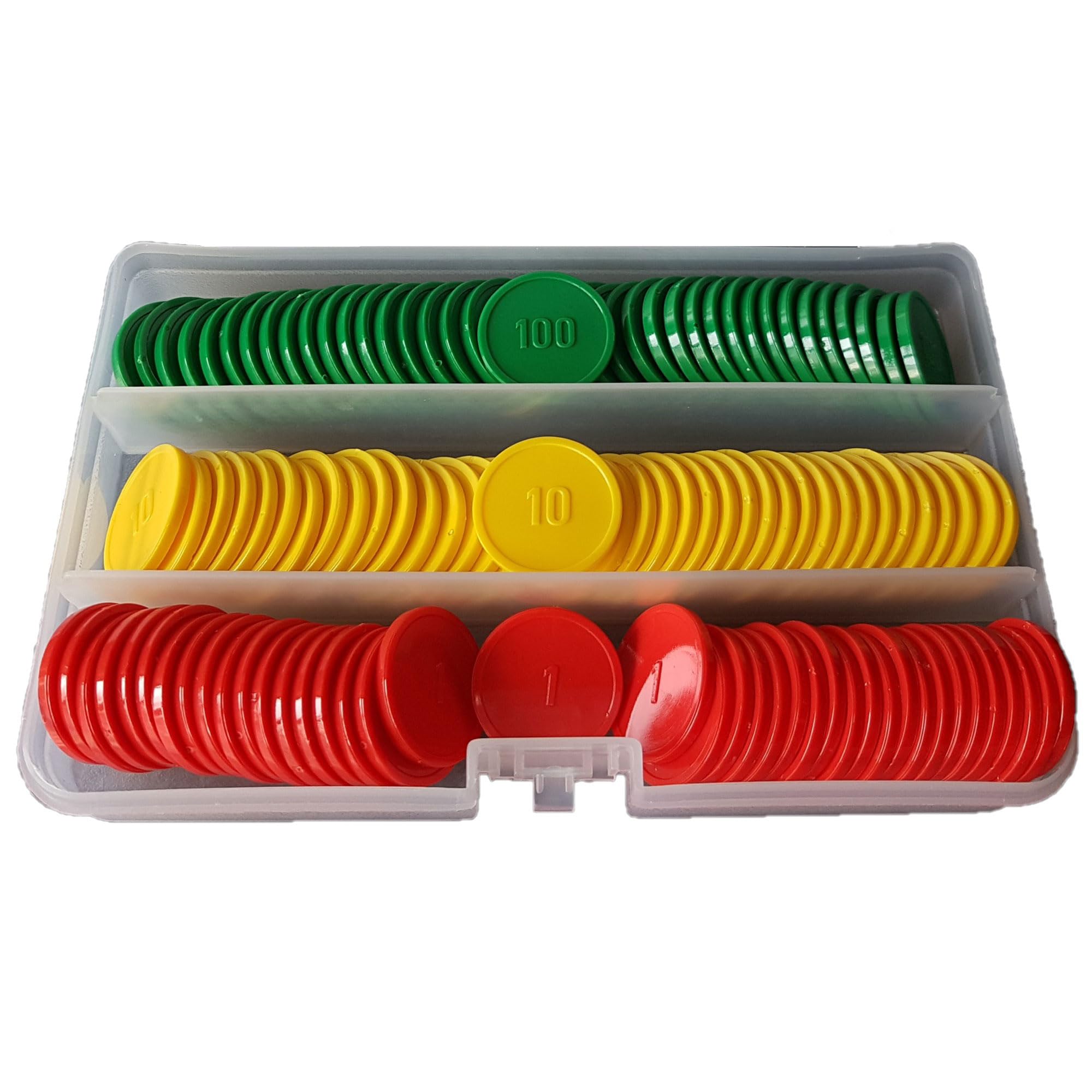 plavalmat® Maths place value counters. Double sided embossed recycled disks. Set of 120 Hundreds Tens and Ones (Ages 6+)
