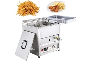 KJYLJYX Commercial Gas Deep Fryer,Countertop Propane Gas Fryer,Freestanding Temperature Control,Gas Deep Fat