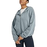 ODODOS Women's Modal Soft Full Zip Hoodie Gathered Hem Long Sleeve Casual Oufit Hooded Jacket with Pockets