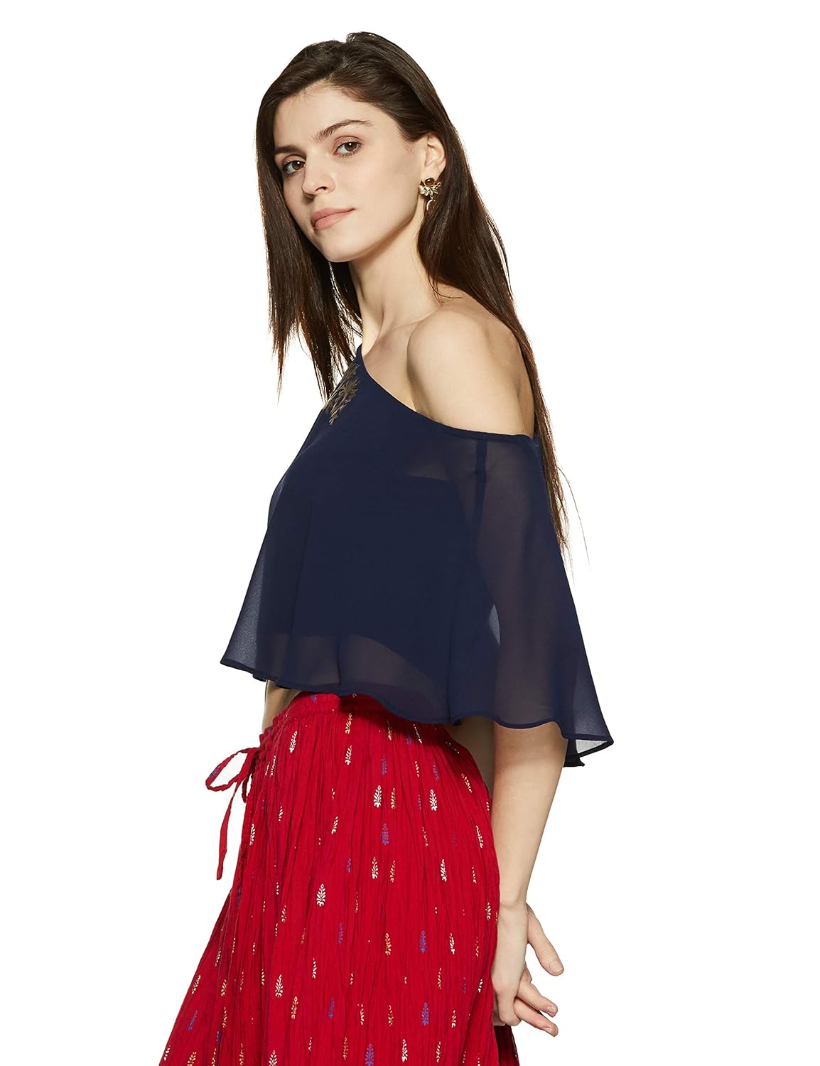 indya women's floral regular fit top