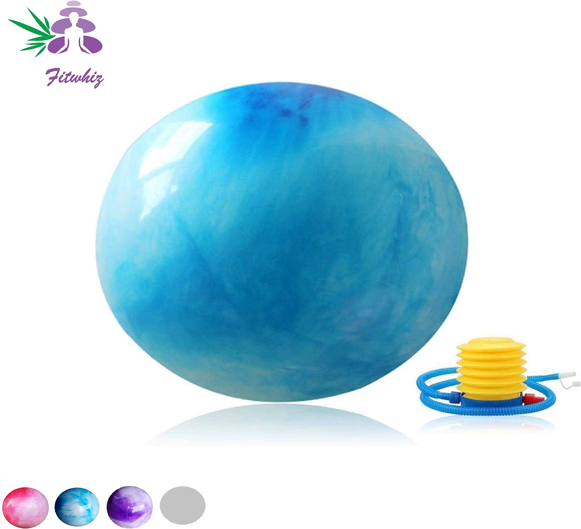 Fitwhiz Cloud Colored Exercise Ball (45CM-85CM) Extra Thick Explosion Proof Yoga Ball Chair, Anti-Burst Heavy Duty Stability Ball, Birthing Ball Quick Pump (Office & Home & Gym)
