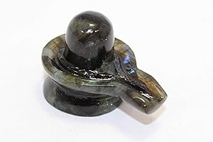 Rajasthan Gems Handmade Shivling Sphatik Statue Shiv Lingam Labradorite Hindu Religious Pooja B