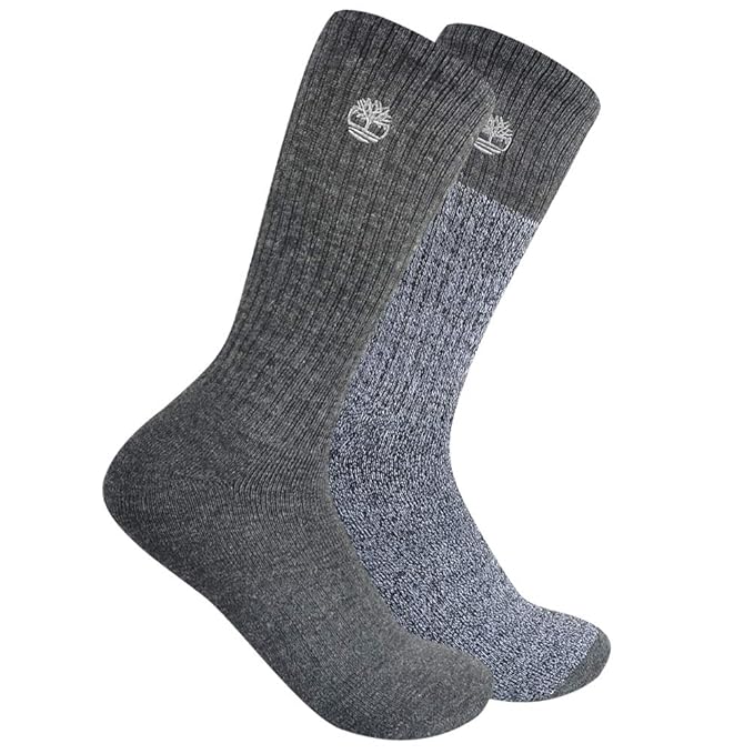 Timberland Men's 2Pack Full Cushion Marled Boot Socks, Castlerock, One
