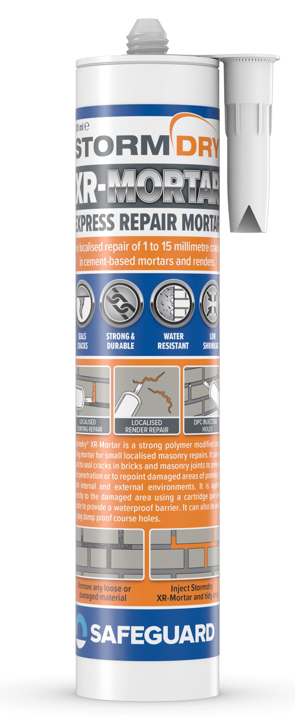 Stormdry Waterproof Express Repair Mortar (310 ml) Ready to Use Cement Mix