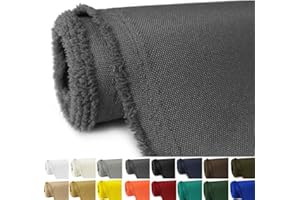 GeeComfy Waterproof Canvas Fabric by The Yard 58" W 600D Upholstery Polyester Material Indoor Outdoor Water Resistant Fabric for Chair Cushion Furniture Cover Sewing DIY Cloth, 1 Yard Gray