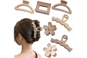 7Pack Large Hair Clips for Thick Hair, Hair Claw Clips in 4Styles,Big Matte Nonslip Strong Hold Claw Clip for Women and Girls