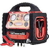 Tyrell Chenergy 2200 Amp Car Jump Starter with Air Compressor,Portable Power Station with 260 PSI Tire Inflator,400W Power Inverter Dual AC/DC Ports,2.1A USB Port,Battery Clamps