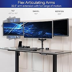 VIVO Triple Pneumatic Monitor Mount for 3 Screens