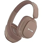 Remix 130H Playtime Bluetooth Over-Ear Wireless Headphones, ANC/ENC Active Noise Cancelling, Foldable Rotatable Lightweight Headphones with Microphone Type-C for Call Travel Sports (Pink Brown)