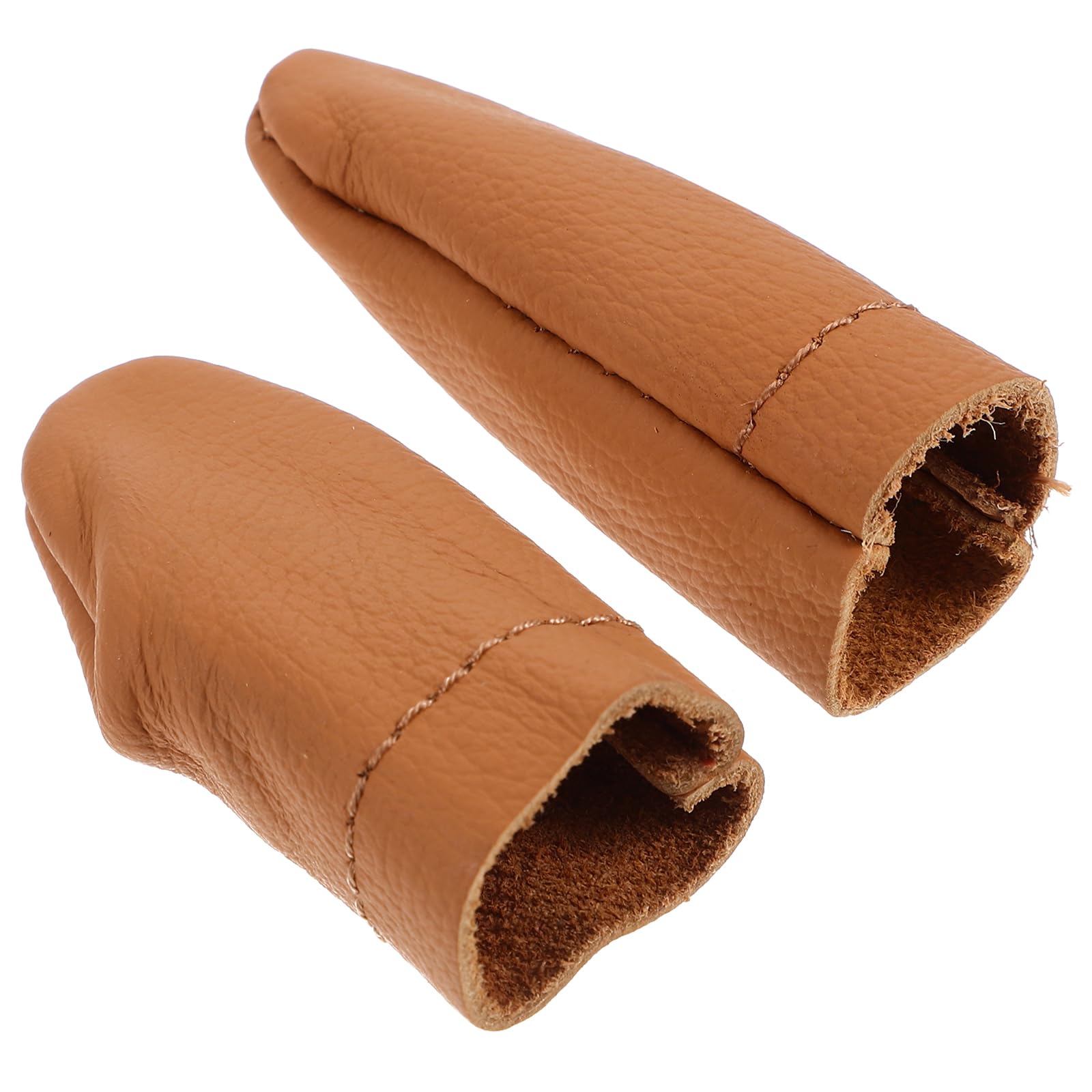 SUPVOX Leather Finger Guard 2Pcs Sewing Thimble Finger Protector Adjustable for Needle Felting Embroidery and Handcraft DIY Use