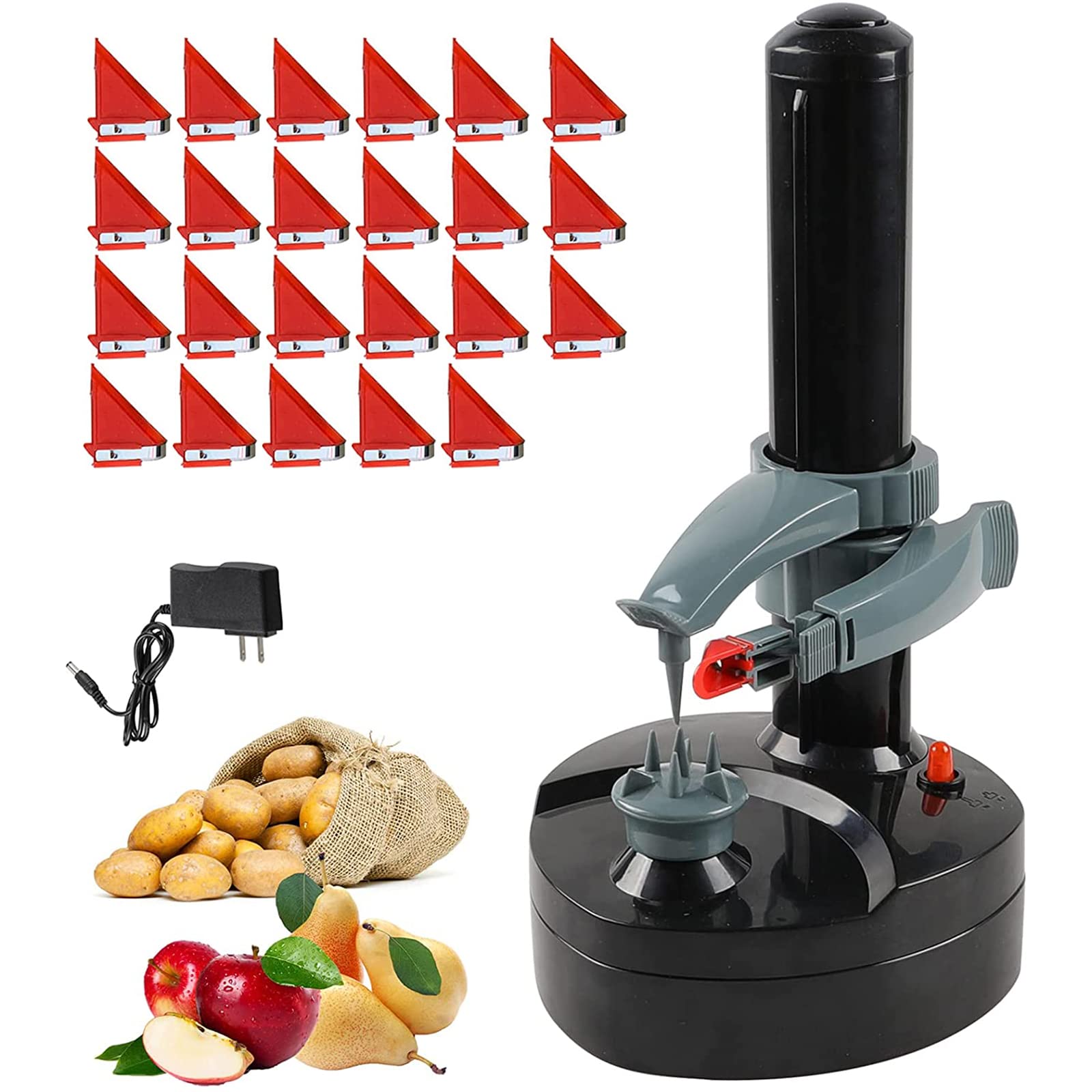 Photo 1 of **NO BOX**Electric Potato Peeler with 23 Replacement Blades Rotato Express Stainless Steel Automatic Rotating Fruits Fruit Potato Peeler Vegetables Cutter Apple Paring Machine Kitchen Peeling Tool