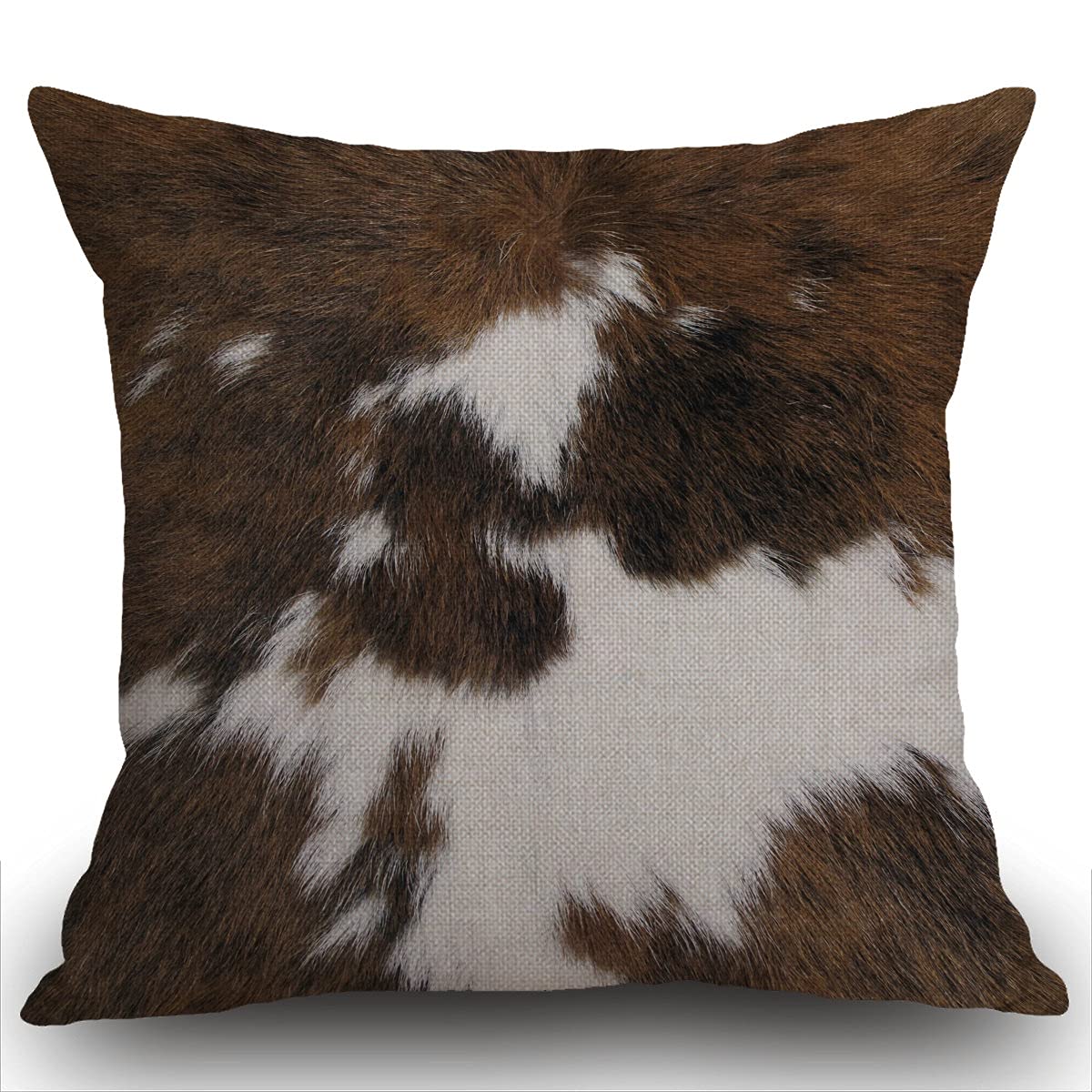 Smooffly Cowhide Printing Cushion Cover Throw Pillow Case Home Decorative for Men/Women Living Room Bedroom Sofa Chair 18X18 Inch Pillowcase 45X45cm