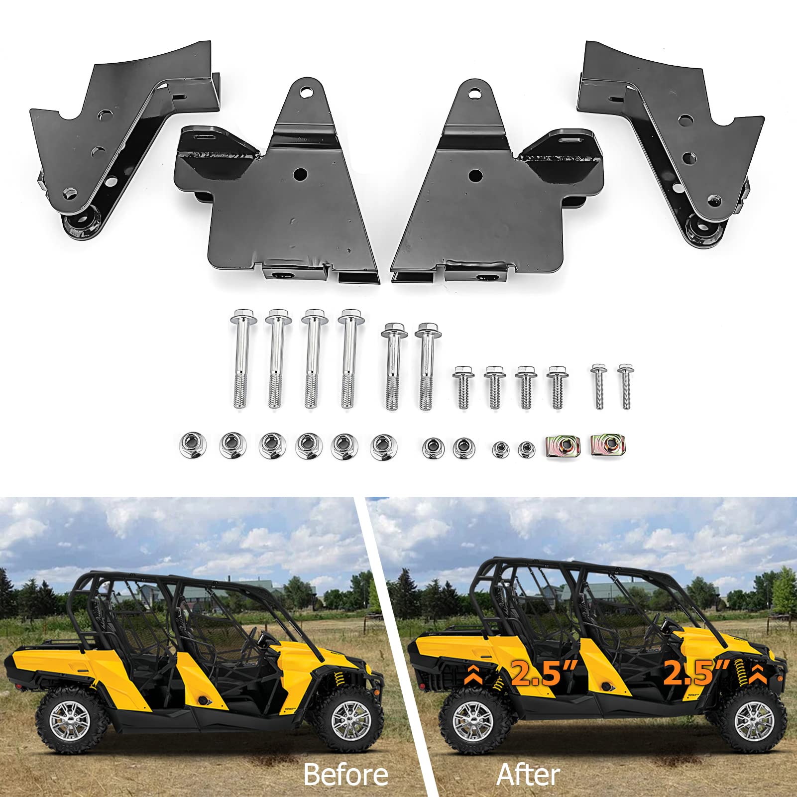Photo 1 of WSays 2.5 Inch Rise Front and Rear Full Lift Kit Compatible with Can-Am Commander 800/1000 Max 2011-2020 Fits X Model with Fox shocks