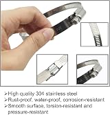 EesTeck 8Pcs 65-89mm Stainless Steel Hose Clips Duct Clamps Worm Drive view 2