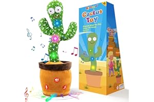 Ayeboovi Dancing Talking Cactus Baby Toy, Mimicking Recording Toy Repeats What You Say, Singing 120 Songs Toddler Toys Gifts 