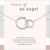HOPE LOVE SHINE Baby Loss Memorial Silver Necklace for Women - Miscarriage Gifts For Mom - Infant Stillborn Baby Bereavement Remembrance Pregnancy Gift Jewelry - Mama of an Angel - 2 Linked Circles