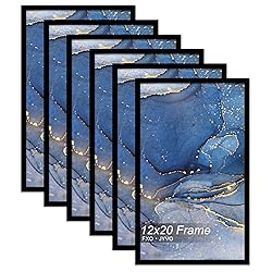 Fxojyvo 12x20 Picture Frame Set of 6, Black Frame