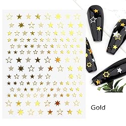 Gold Geometry Nail Art Stickers, Love Heart Letters