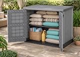 Duramax Cedargrain StoreAway 1200L Plastic Garden Storage Shed Grey view 3