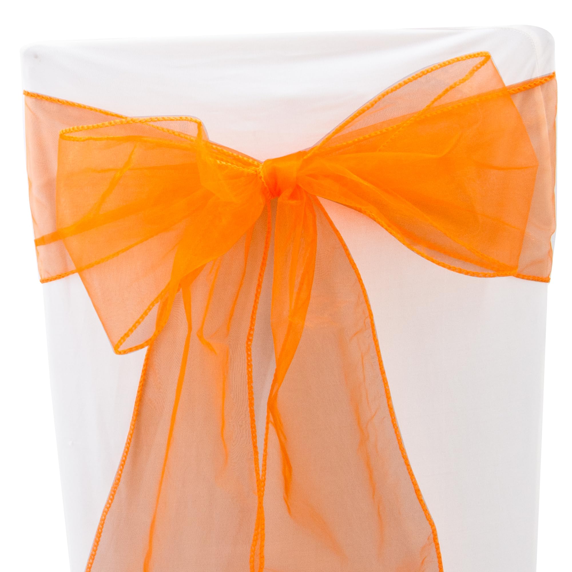 Time to Sparkle 10PCS 17x280cm Organza Chair Sashes Wider Fuller Cover Party Decoration Bow Sashes for Wedding -Burnt Orange