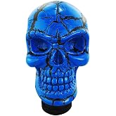 Abfer Car Gear Shifter Knob Skull Car Accessories Stick Shift Knobs with Black Pattern Fit Most Manual Automatic Vehicle (Blue)