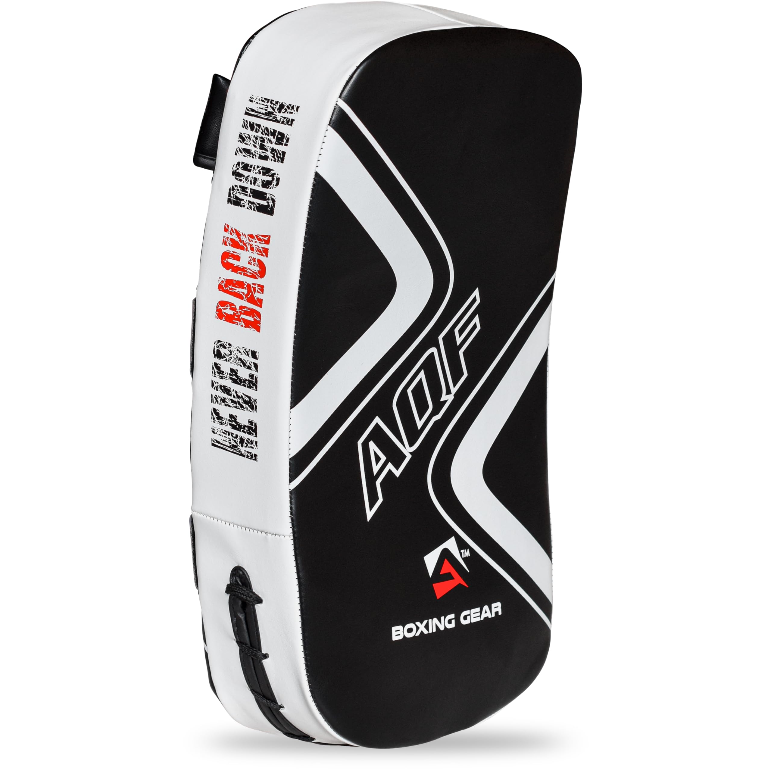 AQF Thai Kick Boxing Strike Curved Arm Pad MMA Focus Punch Shield Mitt - PRO Curved Pads Boxing Karate Training Equipment Muay Thai Hook & Jab Arm Strike (Single, White)