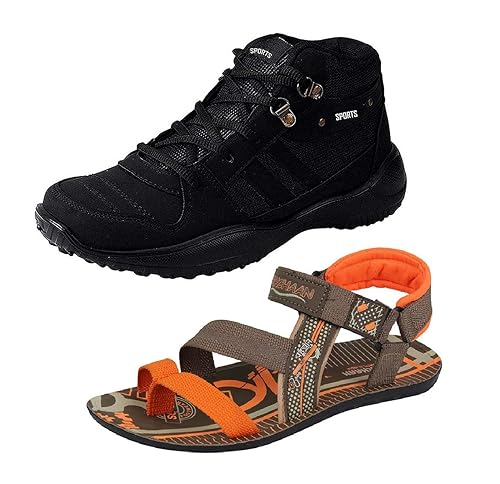 orange and black gym shoes