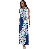 London Times Womens Sleeveless V-Neck Maxi Dress for Women | Casual Dresses for Women
