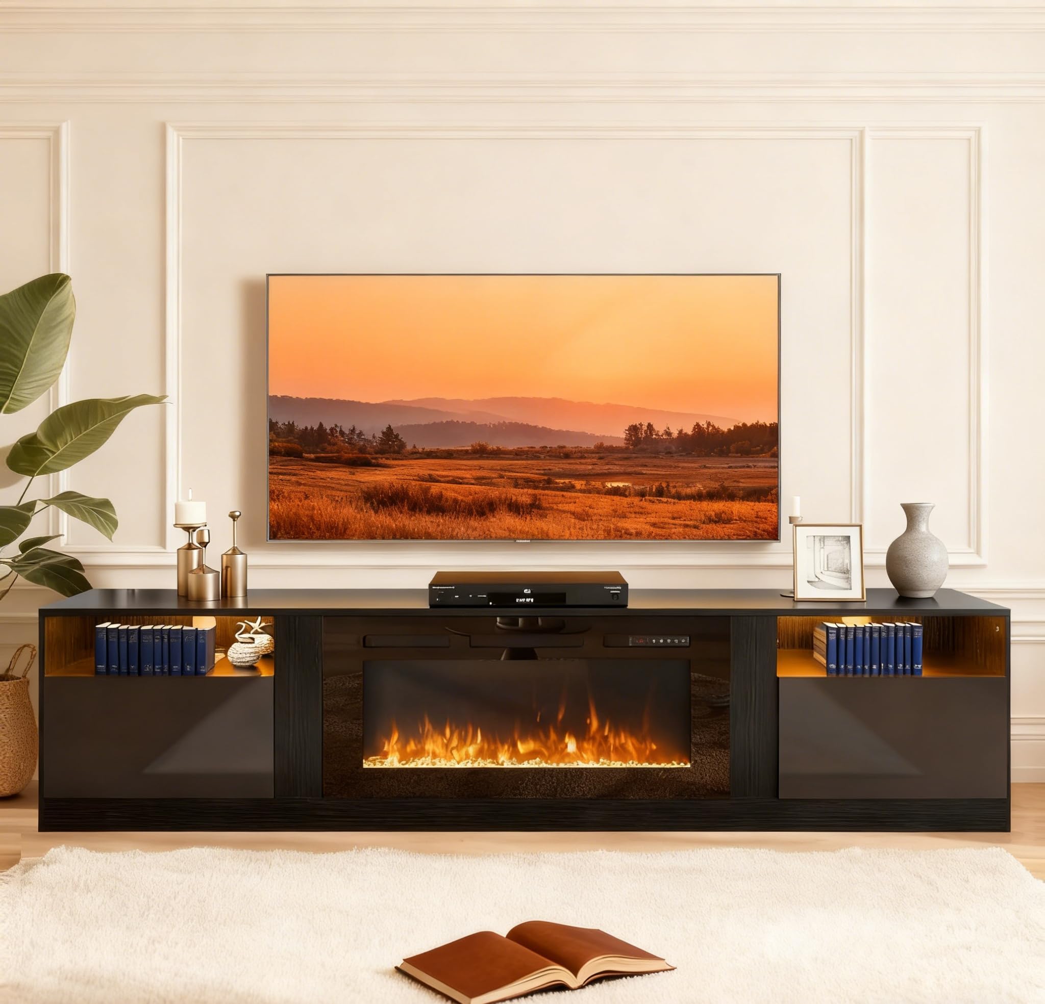 Photo 1 of ***BOX 2 OF 2 -MISSING BOX 1 OF 2 - SELLING AS INCOMPLETE *** Fireplace, Modern , Black Black