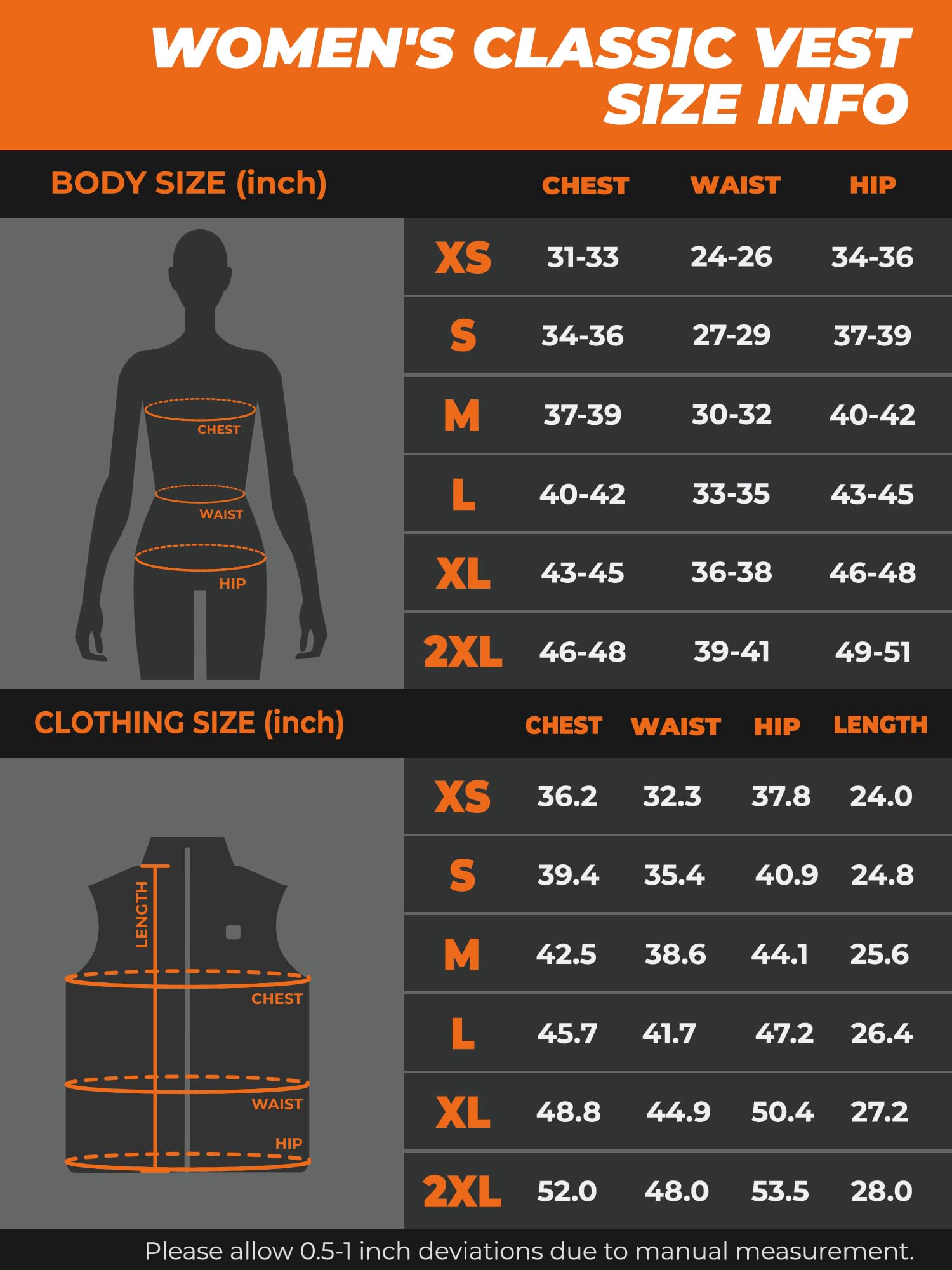 ORORO Women's Lightweight Heated Vest with USB-C Rechargeable Battery, Puffer Classic Heating Vest