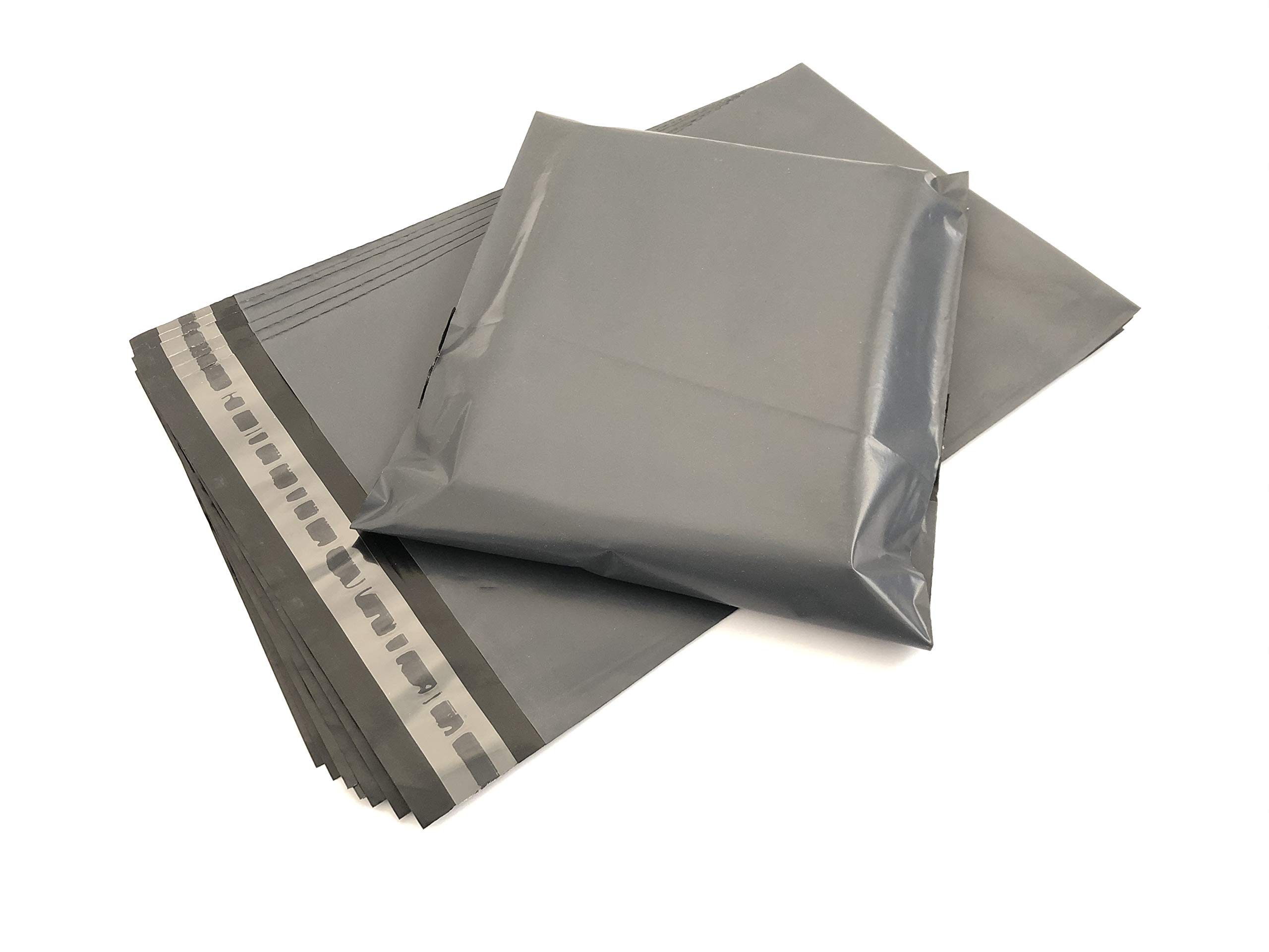 AKAR Strong Grey Poly Mailing Bags Envelopes Bags Small Size Plastic Polythene Packing Packaging Mail Sacks (14" x 21" - Pack of 50)