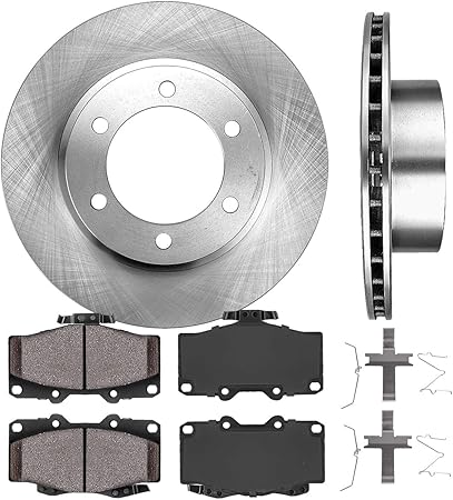 Amazon Crk131 フロント 319 Mm プレミアム Oe 6 ラグ 2 ブレーキディスクローター 4 セラミック ブレーキパッド クリップ ブレーキパーツ 車 バイク