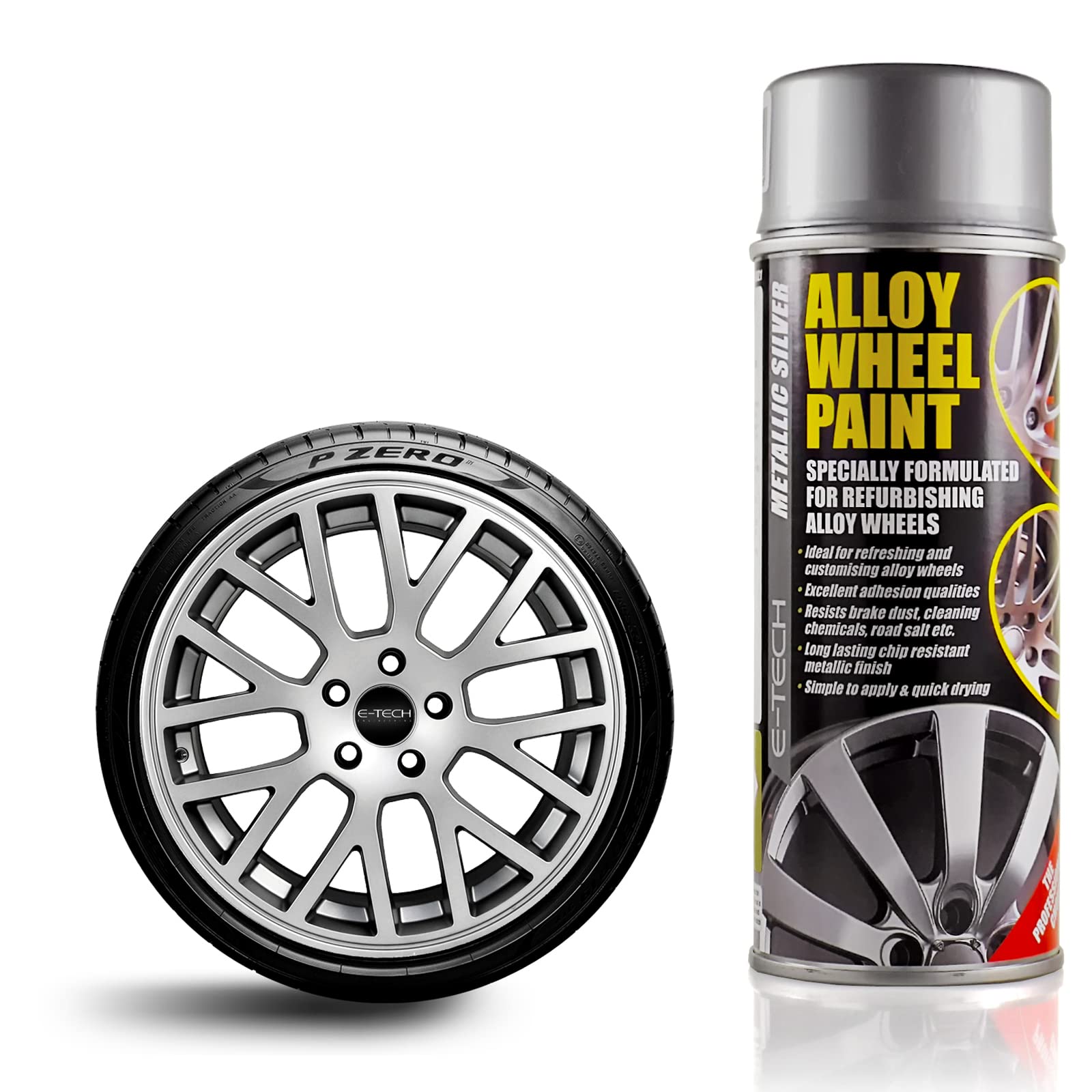Auto Inpart Metallic Silver E-TECH Alloy Wheel Paint Chip resistant Wheel refurb