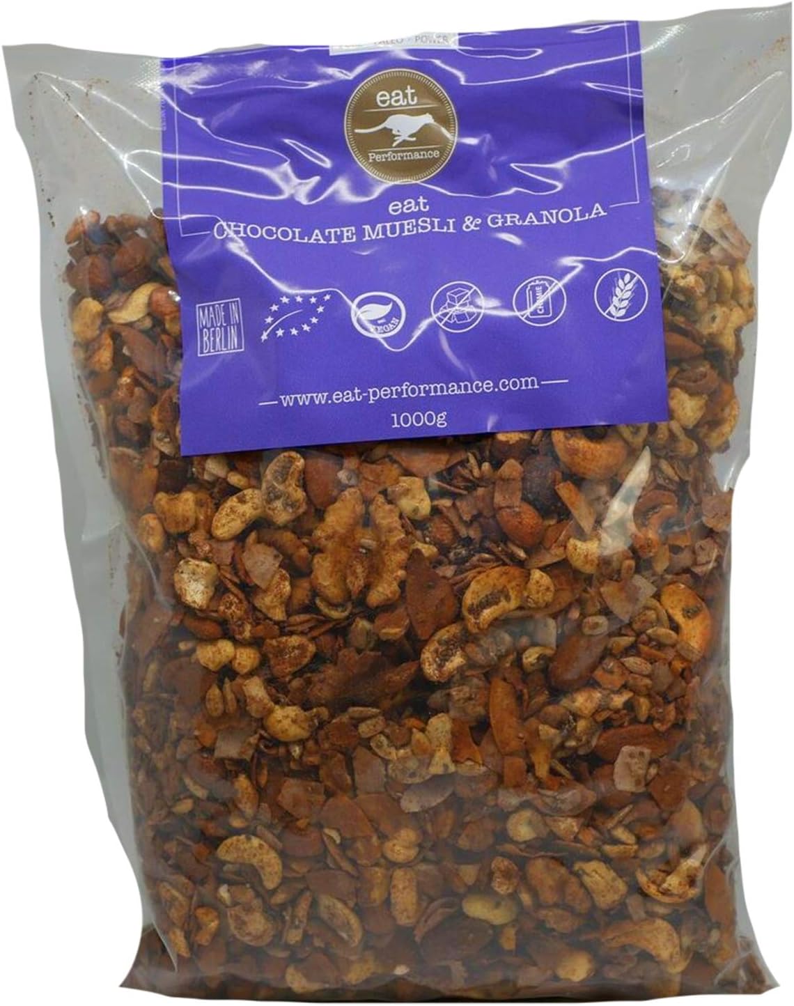 eat Performance® Chocolate Muesli & Granola (1000g / 353oz.) - Organic, Paleo, Vegan, Gluten-Free, 100% Natural Ingredients