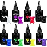 JDiction UV Resin Kit - 8 Colors, 240g Odorless Hard Rainbow Colored UV Resin for Jewelry Making, Casting and Coating, Crafts and Decoration