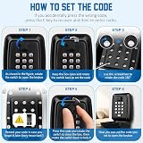 OFFOF Key Safe Wall Mounted 12 Digit Combination Waterproof Lock Box view 6
