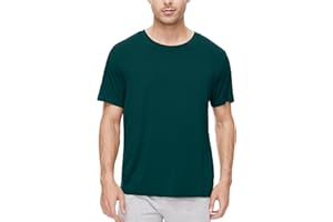 WiWi Men's T-Shirts Classic Soft Tee Viscose from Bamboo Loungewear Lightweight Short Sleeves Pajama Sleep Shirt S-XXL