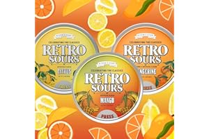 GENERIC Retro Sours - Hard Tangy Candy - Pack of 3 Tins Combo Pack (Old Combo)