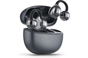 DNNIAKM Open Ear Earbuds, Air Conduction Headphones Wireless Earbuds Bluetooth 5.4, Clip on Headphones with Mic 42H Playtime, Over Ear Earphones Comfortable for Sports, Running, Workouts and Glasses Wearers