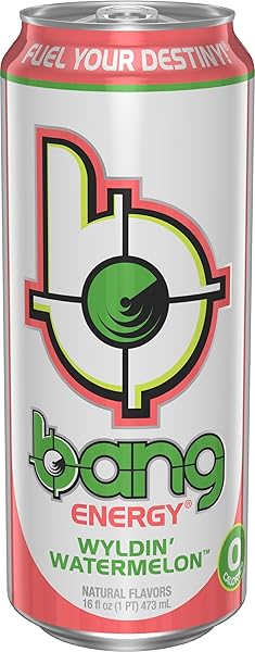 BANG ENERGY WYLDIN’ WATERMELON, SUGAR-FREE ENERGY DRINK, 16-OUNCE (PACK OF 12)