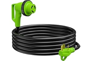 Leisure Cords 90 Degree 15' Power/Extension Cord with 30 AMP Male Standard / 30 AMP Female 90 Degree Locking Adapter (30 Amp - 15 Foot)