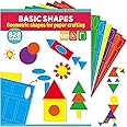 828 Creative Paper Shapes Basic Shapes Pack - Circles, Triangles, Squares, Ovals Craft Paper Punch Out Art Pack Primary Colors 3 Sizes
