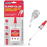 GH1200 (2-in-1) Super Glue with Brush Applicator &amp; Nozzle, Mess Free Superglue Brush, Instant Never Dries, 3000 CPS Ca Glue, No Stain Clear Glue, Super Glue for Plastic, Rubber &amp; More