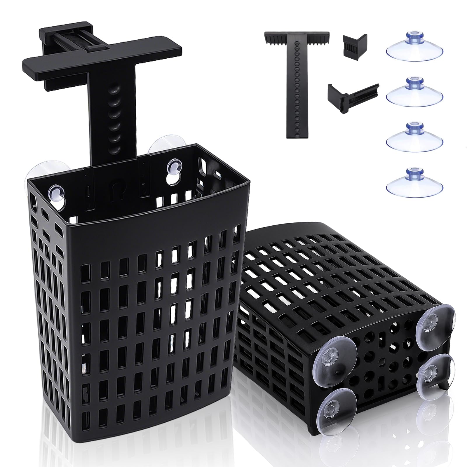 Photo 1 of 2 PCS Upgraded Aquarium Plant Holder, Adjustable Thickness Height Fish Tank Plant Holder with 2 Extension Hooks and 2 Suction Cups for Fish Tank Aquaponic Cultivation
