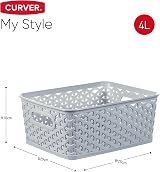 Curver My Style Small Rectangular Storage Basket 4L Blue Pack of 4 view 9