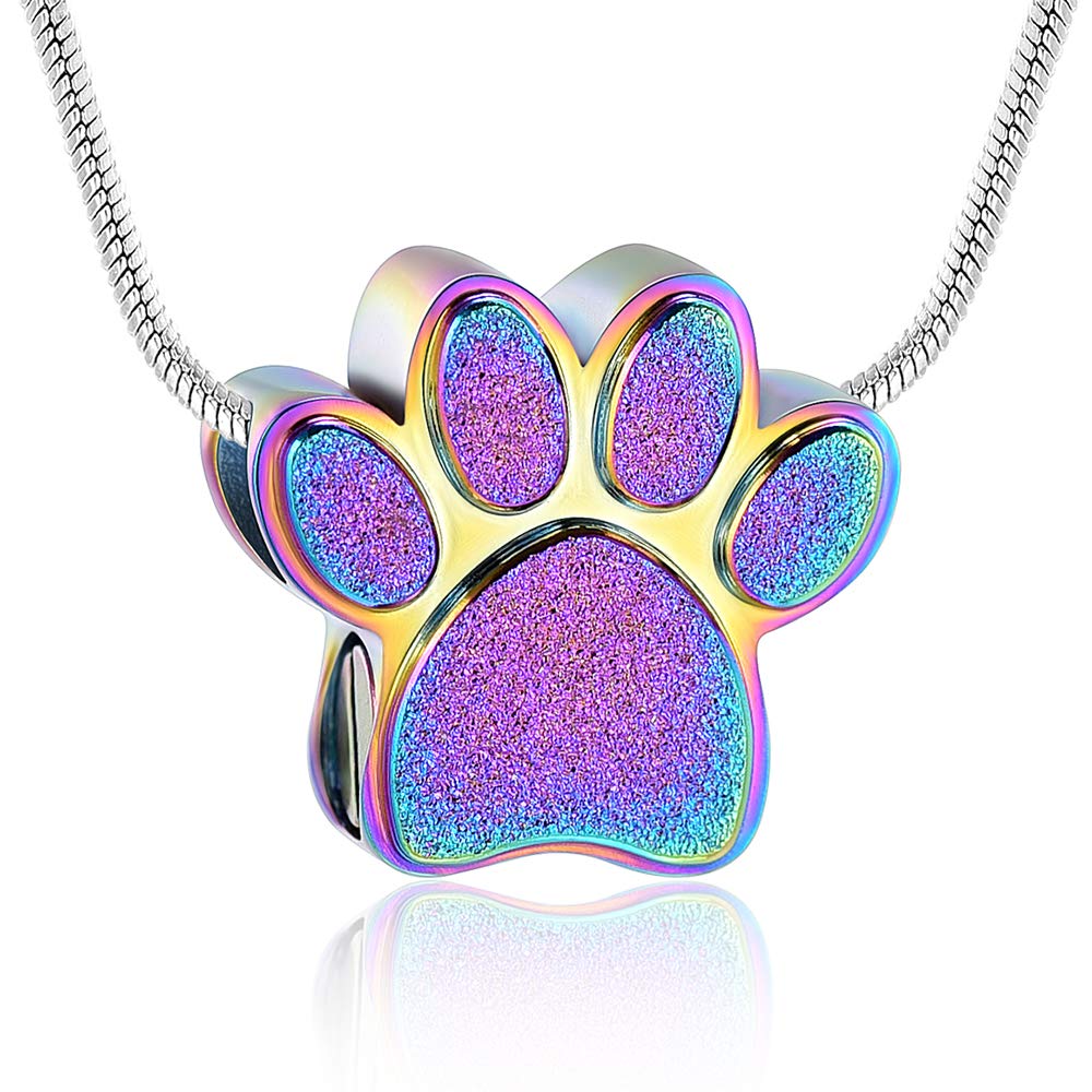 QGJNSGC Pet Paw Cremation Jewelry for Ashes Pendant Paw Print Urn Necklace Memorial Keepsake Jewelry for Pet/Dog's/Cat's Ashes — image 1