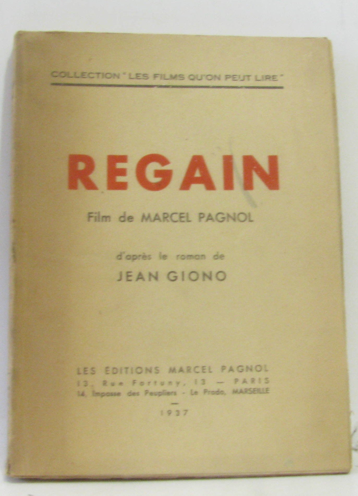 Amazon Fr Regain Film De Marcel Pagnol Giono Jean Livres