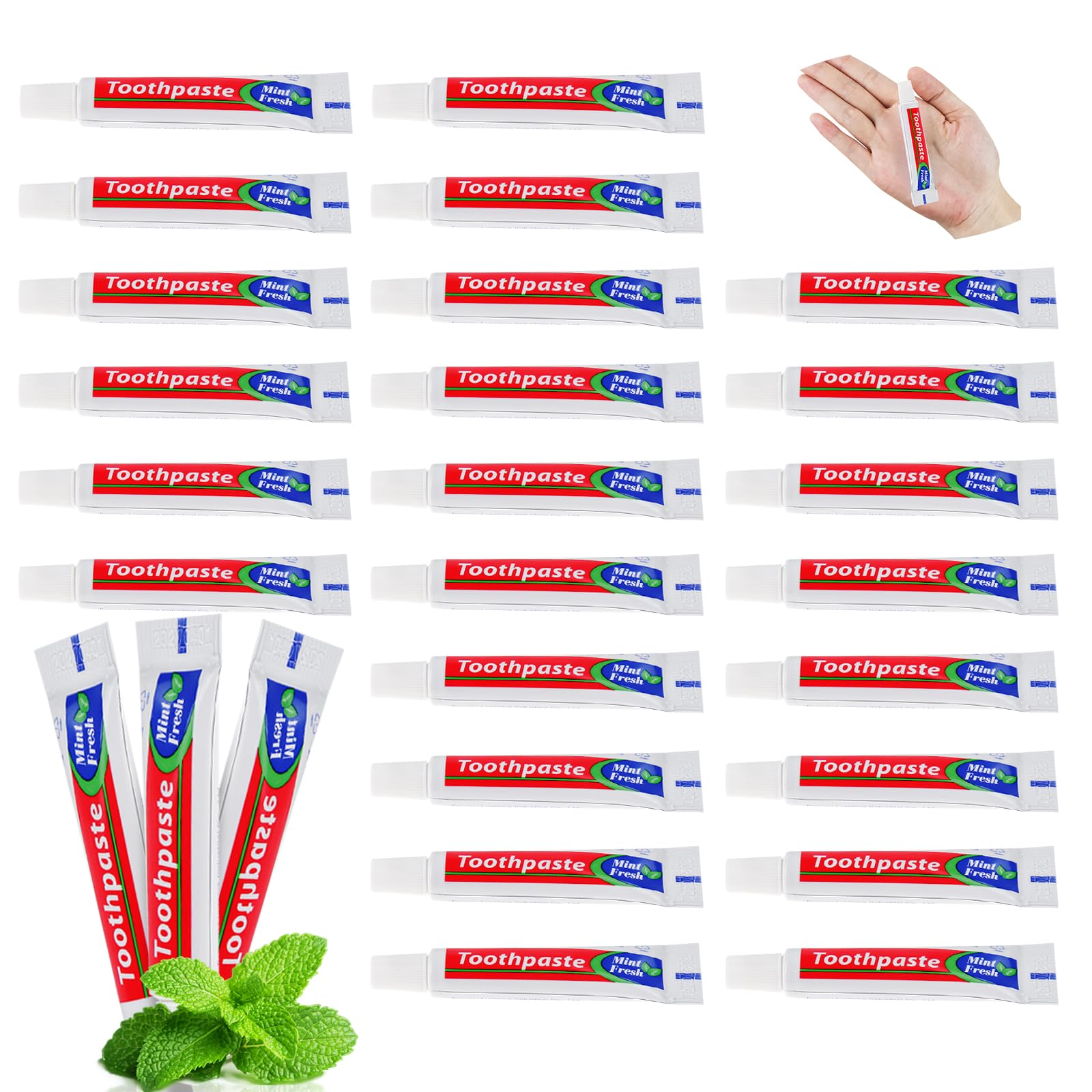 Photo 1 of 100 Tubes Bulk Travel Size Toothpaste,Extra Small 0.35oz Small Toothpaste Travel Size Bulk 0.8x3.5 inches Peppermint Mini Disposable Toothpaste for Hotel,Guests,Homeless,Charity