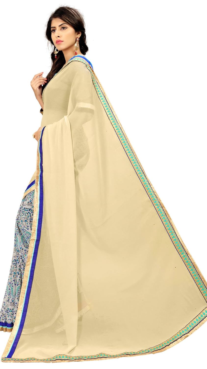 ruchika fashion women's multi colour printed saree with blouse piece material