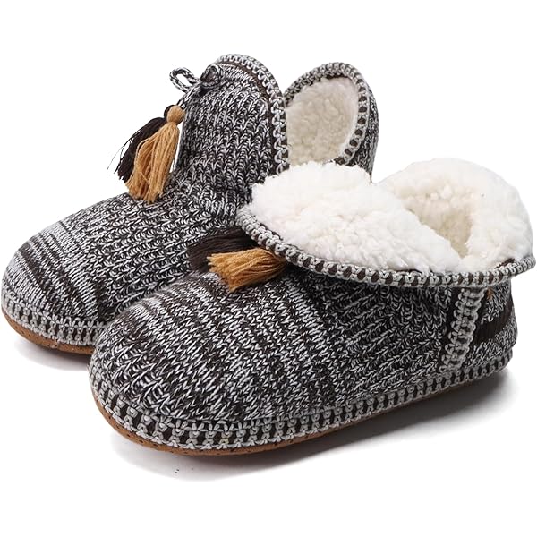 GPOS Pantofole Uomo In Maglia Lavorata A Treccia, Memory Foam E Suola In Gomma. Calde E Morbide Per Interno, Nere, Taglia 36. - 3